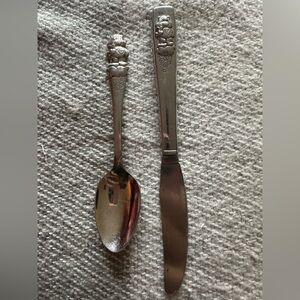 Vintage Care Bear fork & knife set oneida 1984 American greeting card fork 5.5”